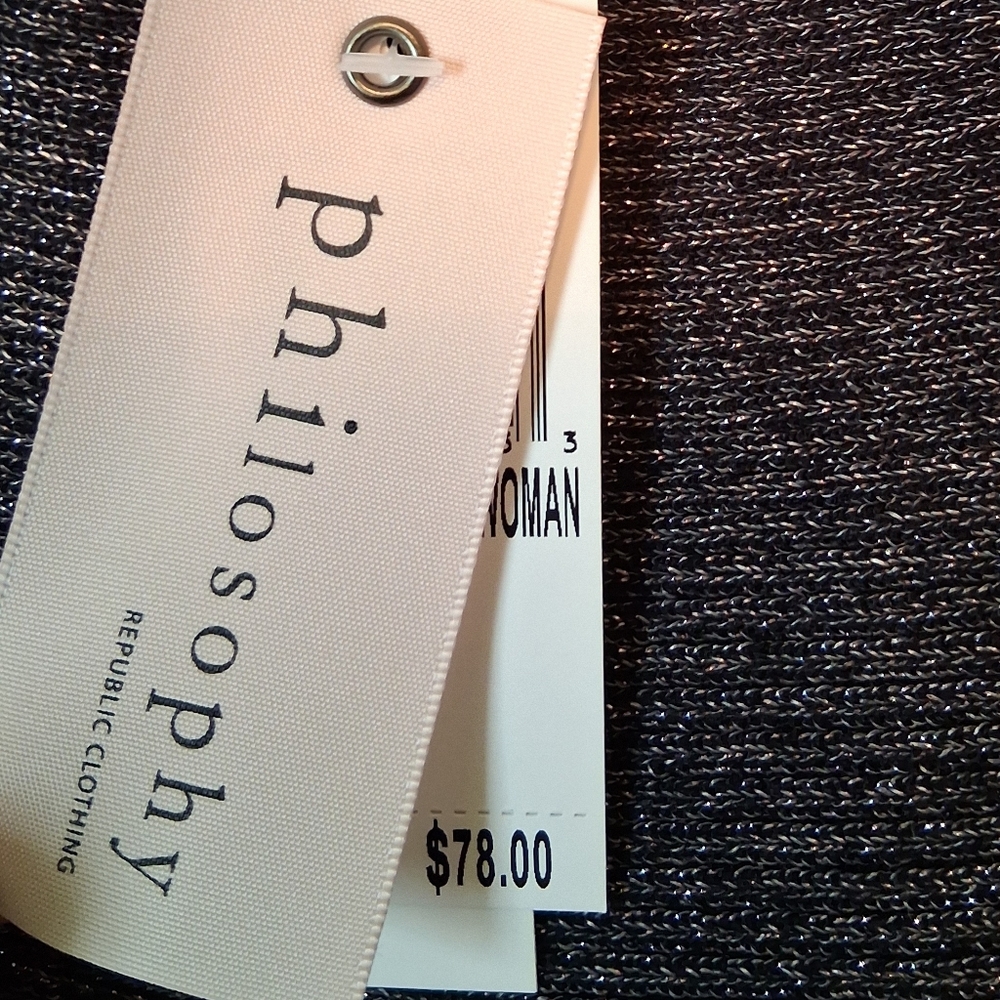 Philosophy Metallic Dark Gray Loose Sweater. 3X  NWT - Picture 6 of 7